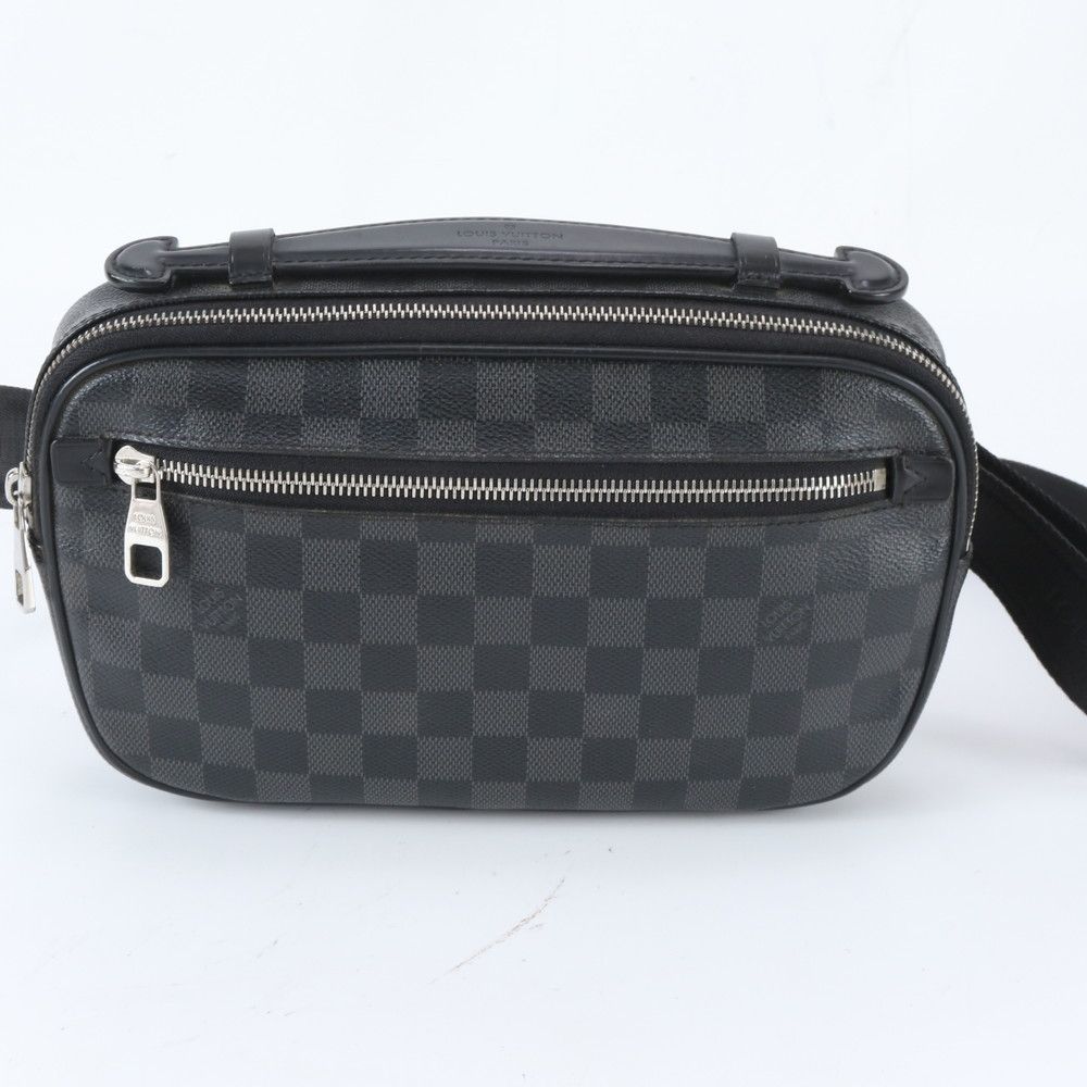 Louis Vuitton Damier Graphite Ambler Leather 2-Way Belt Bag Crossbody Waist — view 3