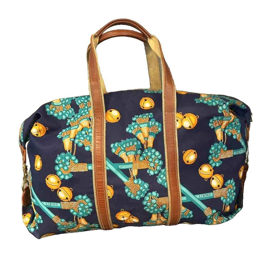 Loewe Coleccion Jerez Collection Line Boston Bag Canvas Logo All Over Pattern — view 2