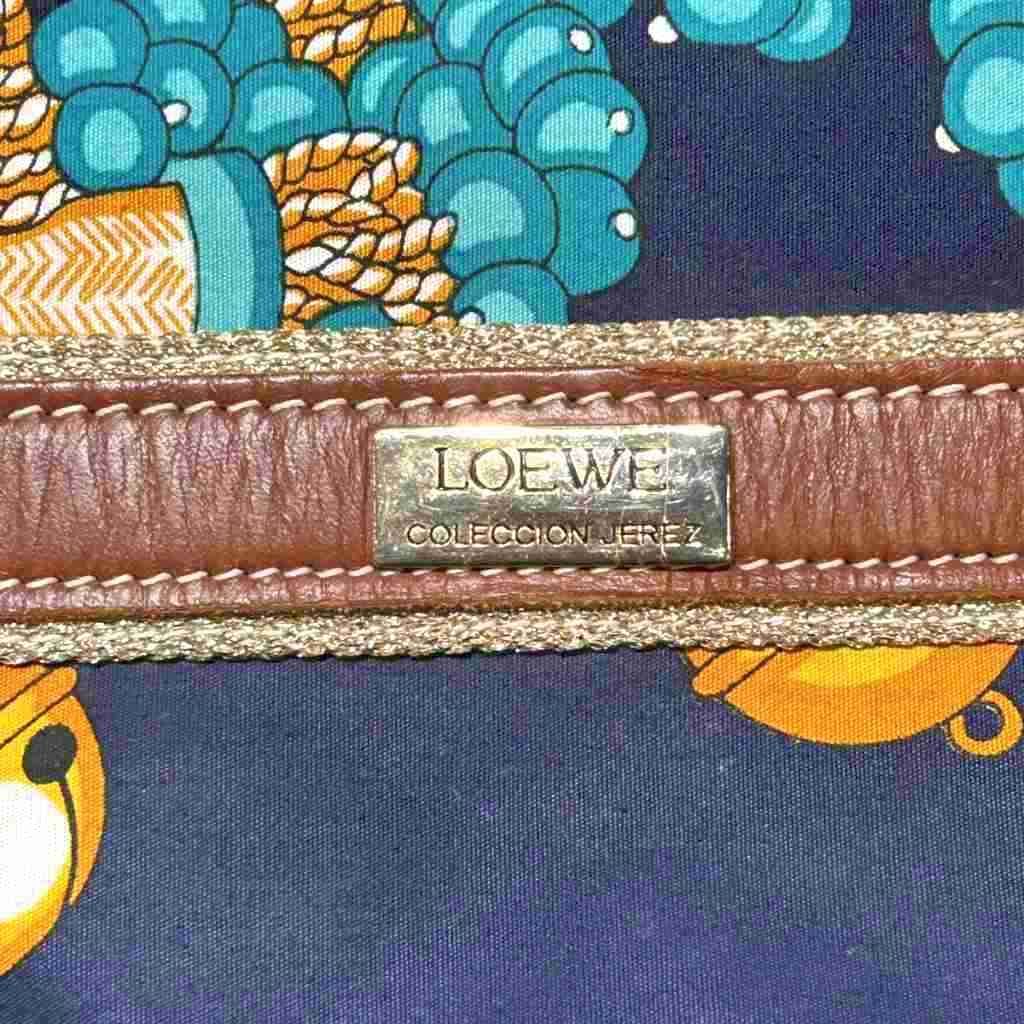 Loewe Coleccion Jerez Collection Line Boston Bag Canvas Logo All Over Pattern — view 9