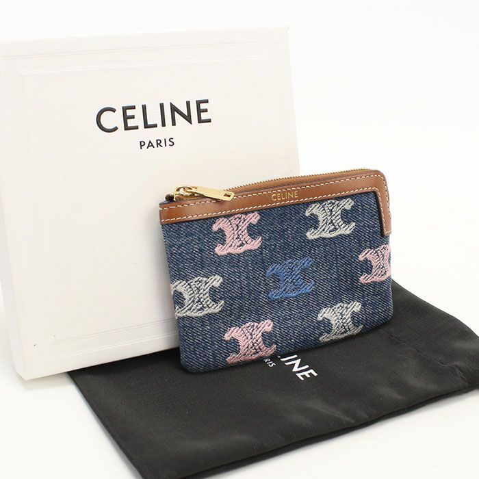 Celine Coin Purse Triomphe Denim