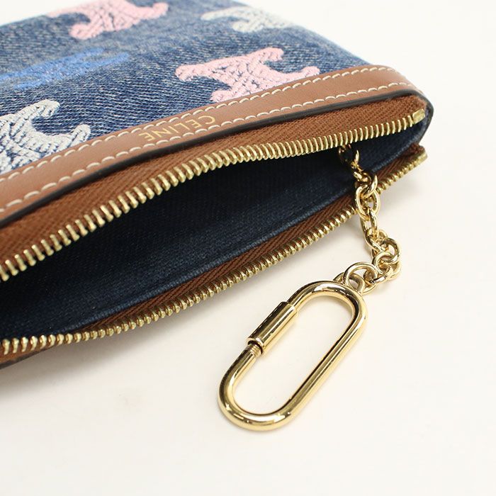 Celine Coin Purse Triomphe Denim — view 6