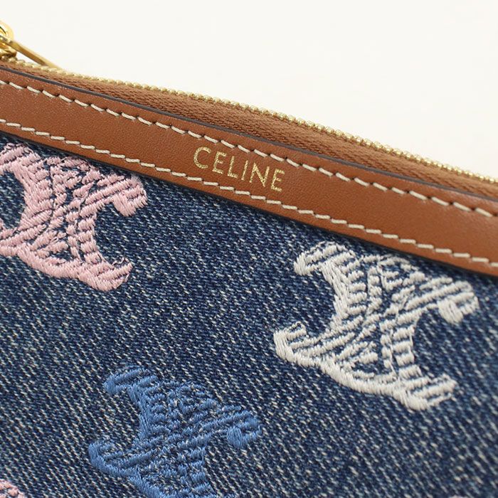 Celine Coin Purse Triomphe Denim — view 4
