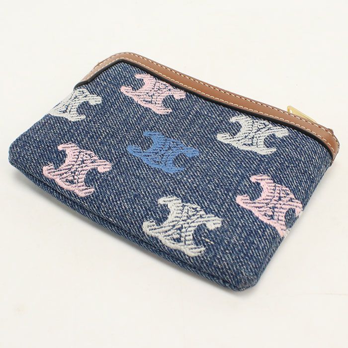 Celine Coin Purse Triomphe Denim — view 2