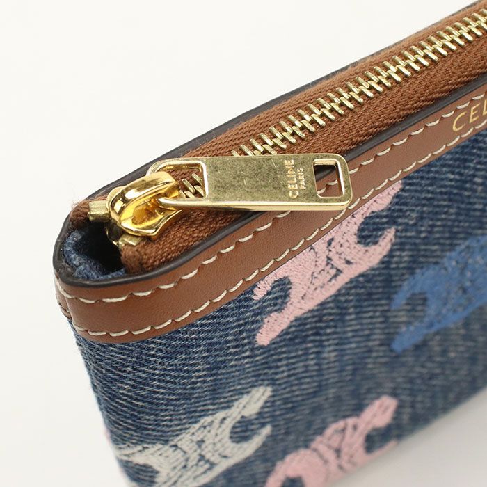 Celine Coin Purse Triomphe Denim — view 5