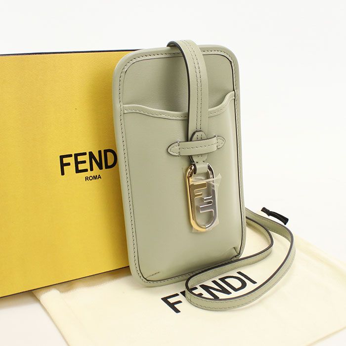 Fendi Phone Pouch O-rock Shoulder Bag Leather