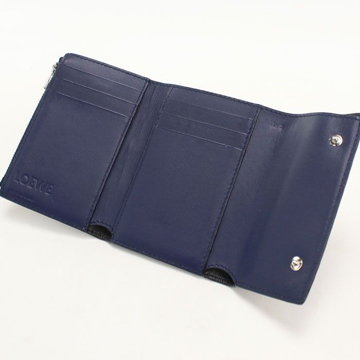 Loewe Vertical Compact Wallet Repeat Anagram Trifold Calf — view 3