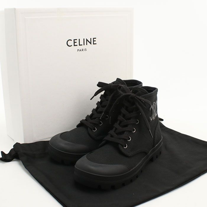 Celine High Cut Sneakers Canvas