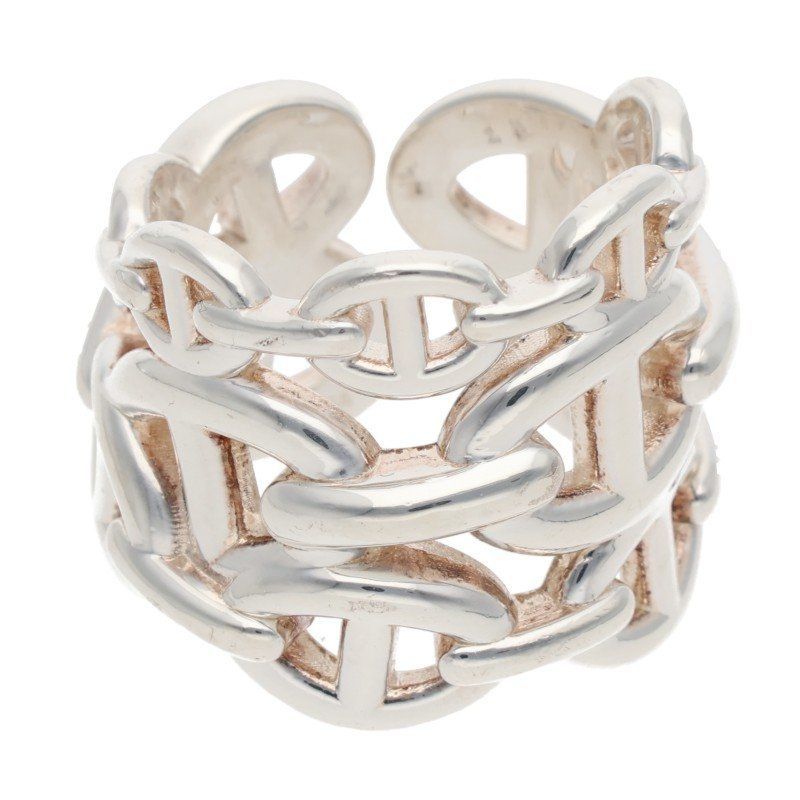 Hermes Chaine D'ancre Enchainee GM Silver Ring