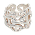 Hermes Chaine D'ancre Enchainee GM Silver Ring