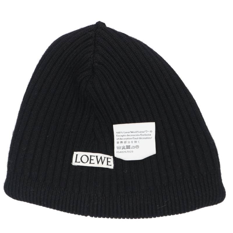 Loewe Logo Embroidery Knit Hat Bi — view 3