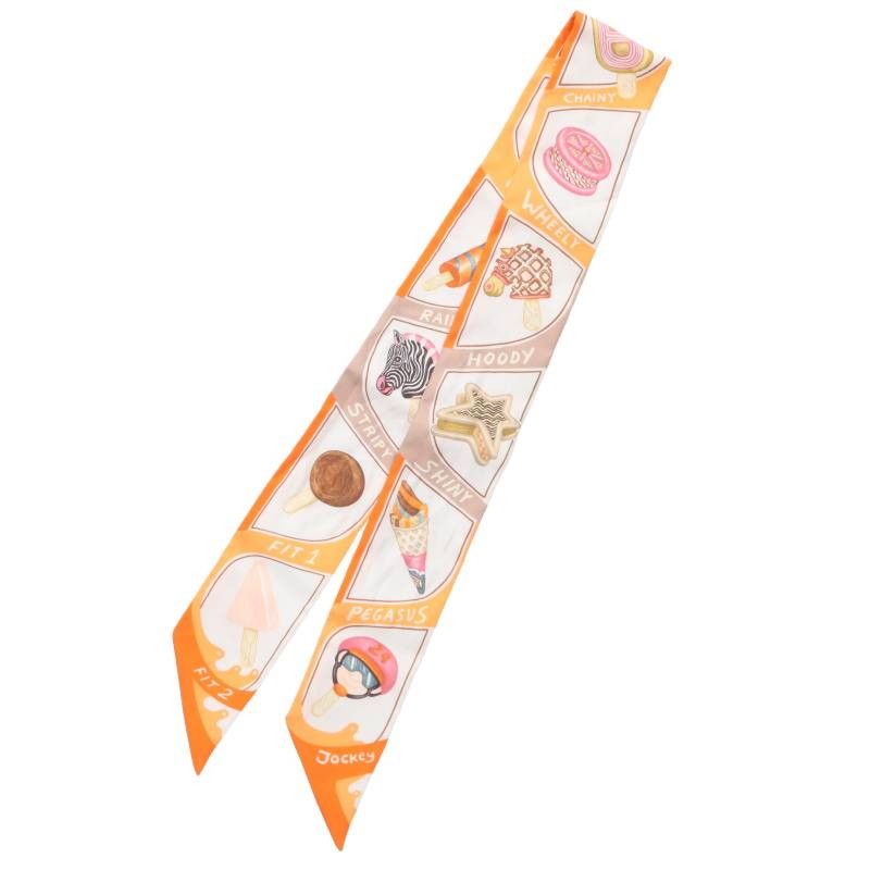 Hermes Funny Ice Cream All Over Pattern Twill Silk Scarf — view 2