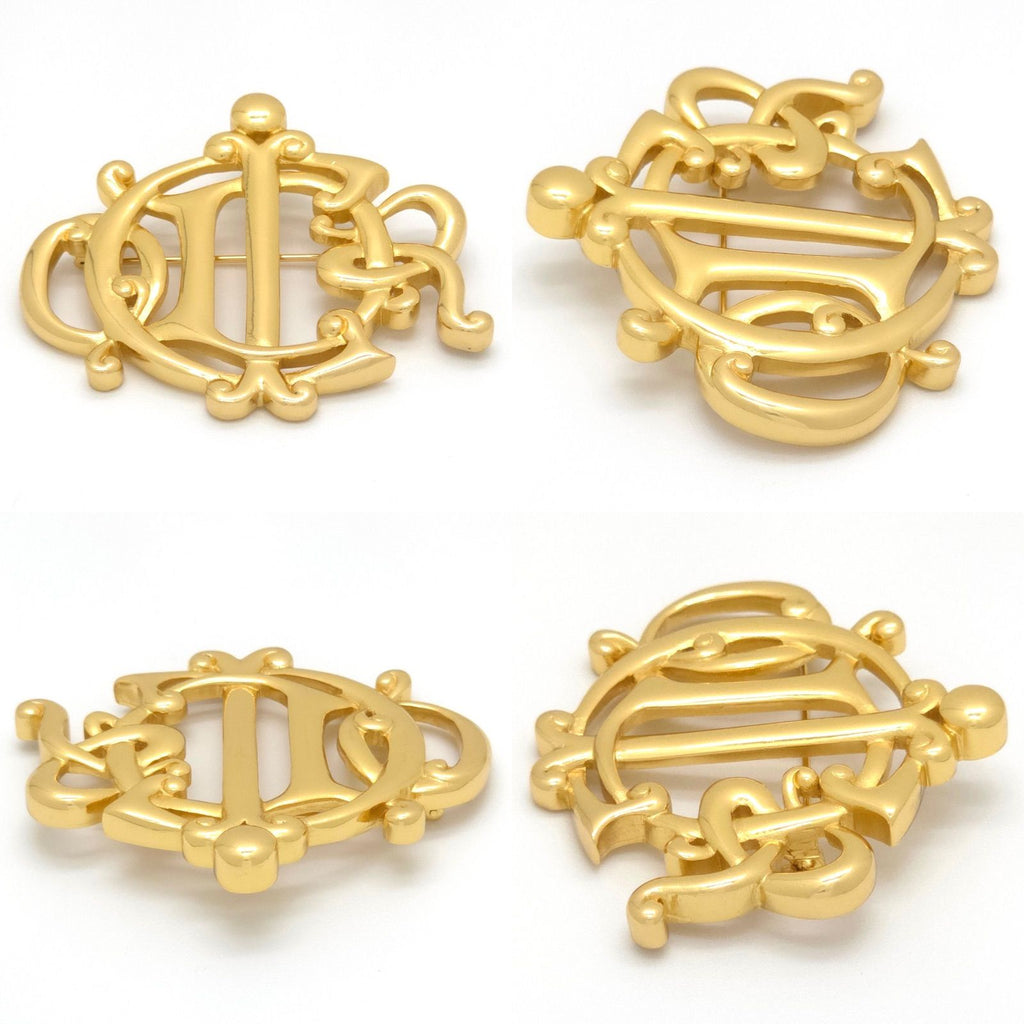 Dior Logo Brooch 6.5 cm Gold — view 2
