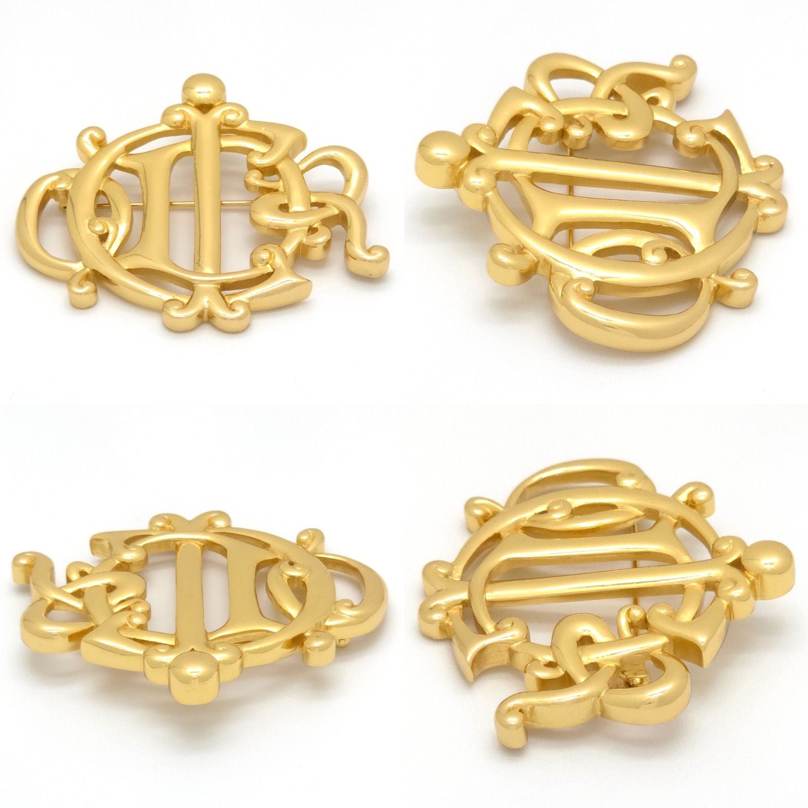 Dior Logo Brooch 6.5 cm Gold — view 2