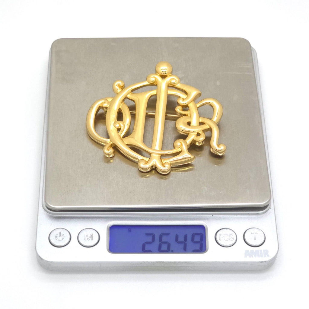 Dior Logo Brooch 6.5 cm Gold — view 6