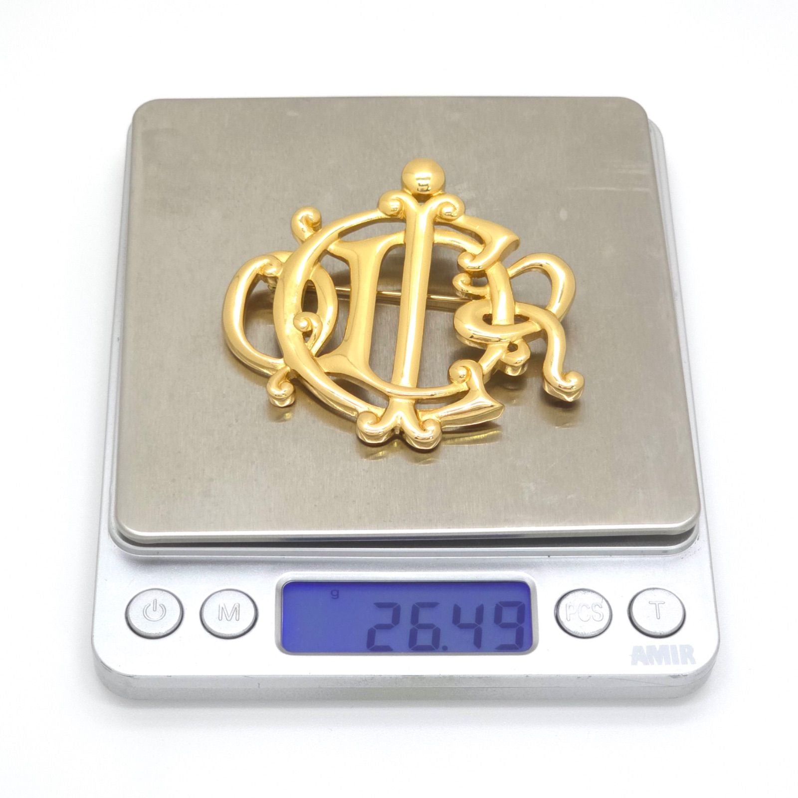 Dior Logo Brooch 6.5 cm Gold — view 6
