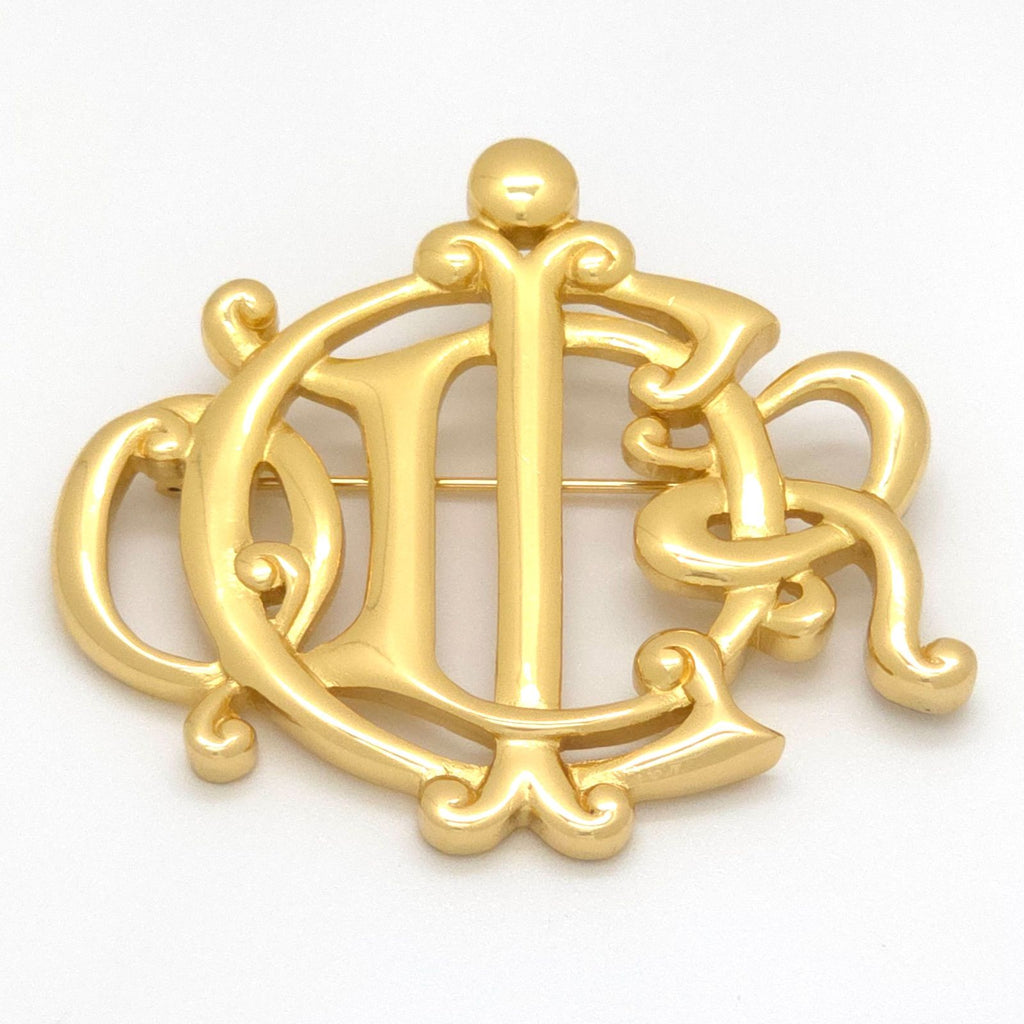 Dior Logo Brooch 6.5 cm Gold