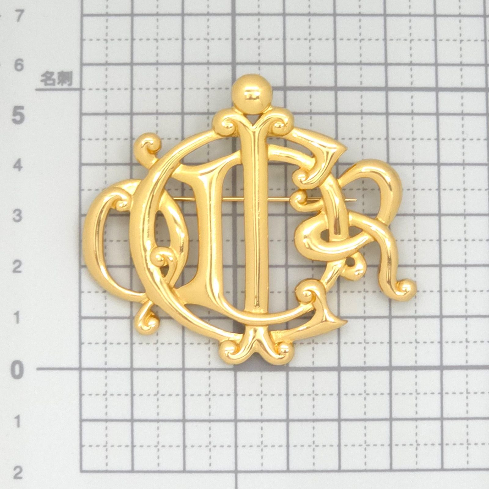 Dior Logo Brooch 6.5 cm Gold — view 7