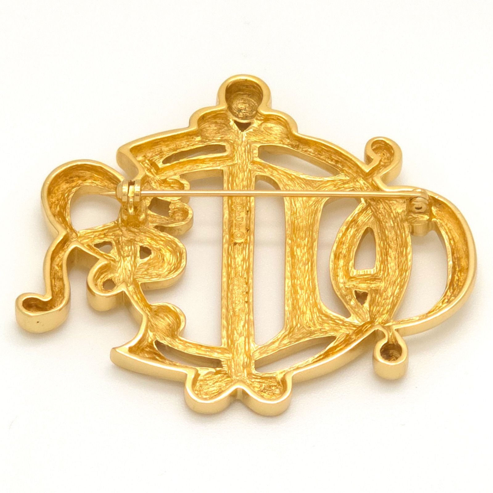 Dior Logo Brooch 6.5 cm Gold — view 3