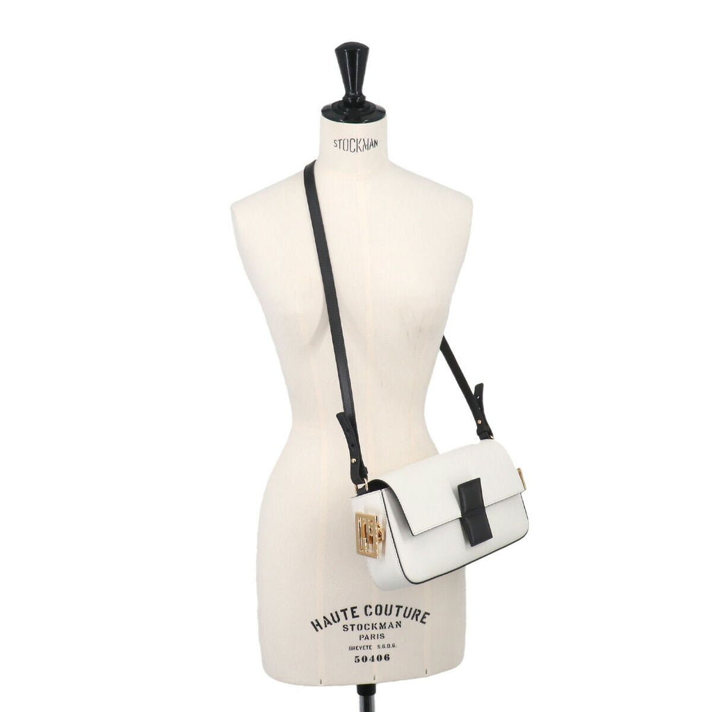 Fendi Bucket Twist 2-Way Bag Leather White Black — view 9