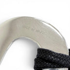 Hermes Touareg Pendant Leather Oval Necklace Silver — view 8