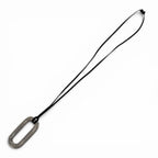 Hermes Touareg Pendant Leather Oval Necklace Silver — view 3