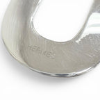 Hermes Touareg Pendant Leather Oval Necklace Silver — view 6