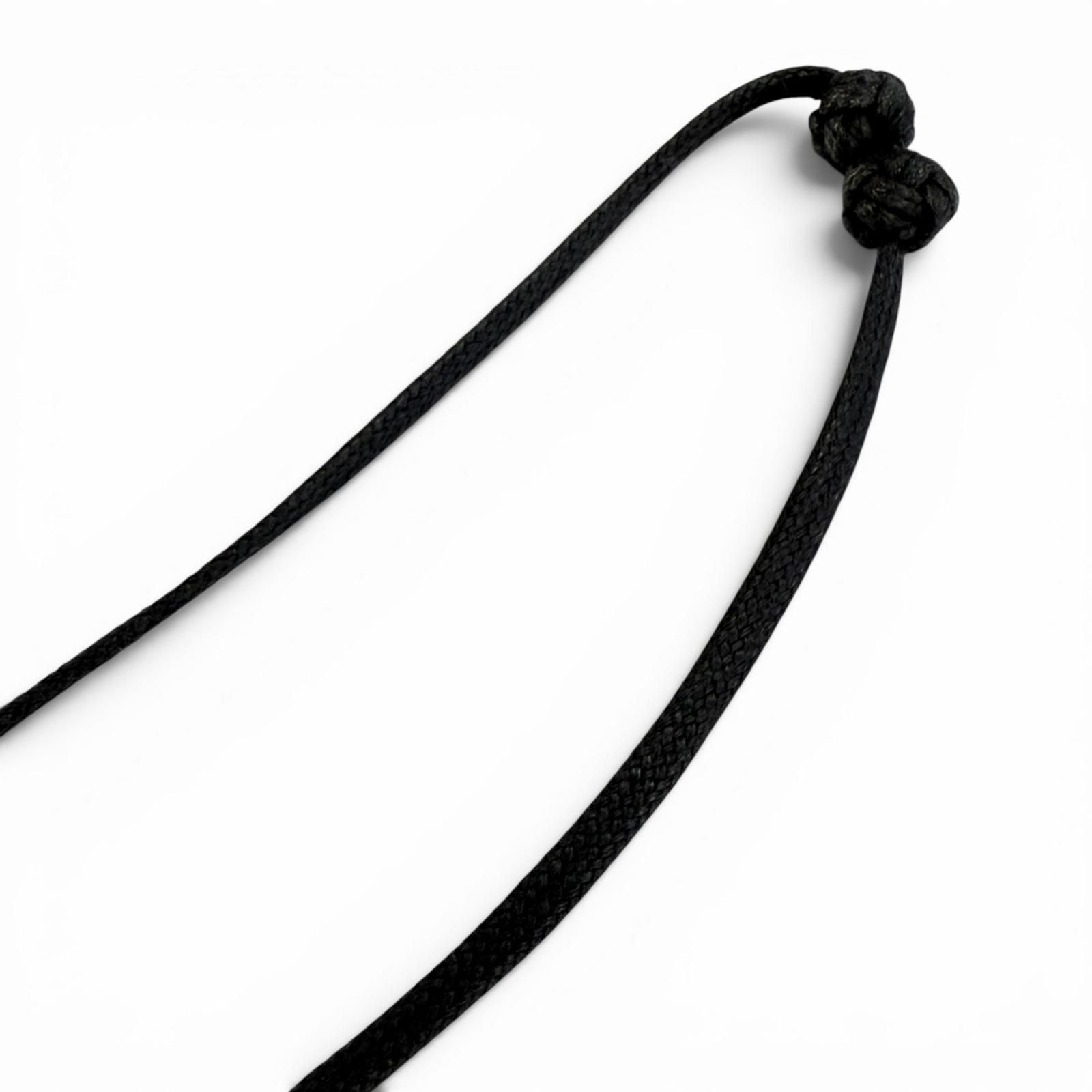 Hermes Touareg Pendant Leather Oval Necklace Silver — view 5