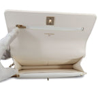 Chanel Quilted 2-Way Hand Chain Wallet Lambskin White Gold Shoulder — view 7