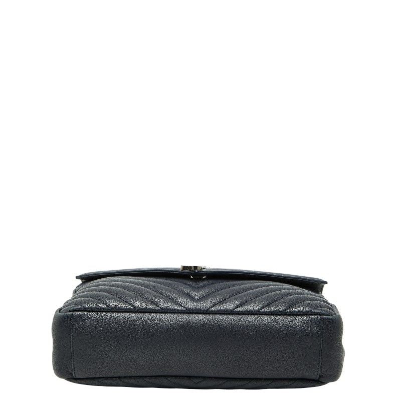 Saint Laurent Classic Monogram Chain Shoulder Bag 2-Way Black Leather — view 3