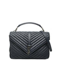 Saint Laurent Classic Monogram Chain Shoulder Bag 2-Way Black Leather