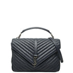 Saint Laurent Classic Monogram Chain Shoulder Bag 2-Way Black Leather