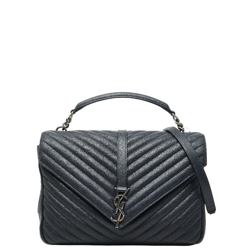 Saint Laurent Classic Monogram Chain Shoulder Bag 2-Way Black Leather