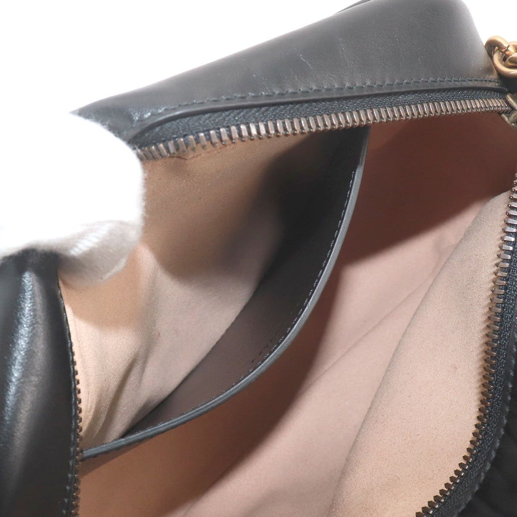 Gucci GG Marmont Chain Shoulder Bag Leather Black — view 8