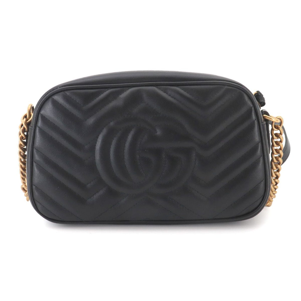 Gucci GG Marmont Chain Shoulder Bag Leather Black — view 3