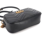 Gucci GG Marmont Chain Shoulder Bag Leather Black — view 5