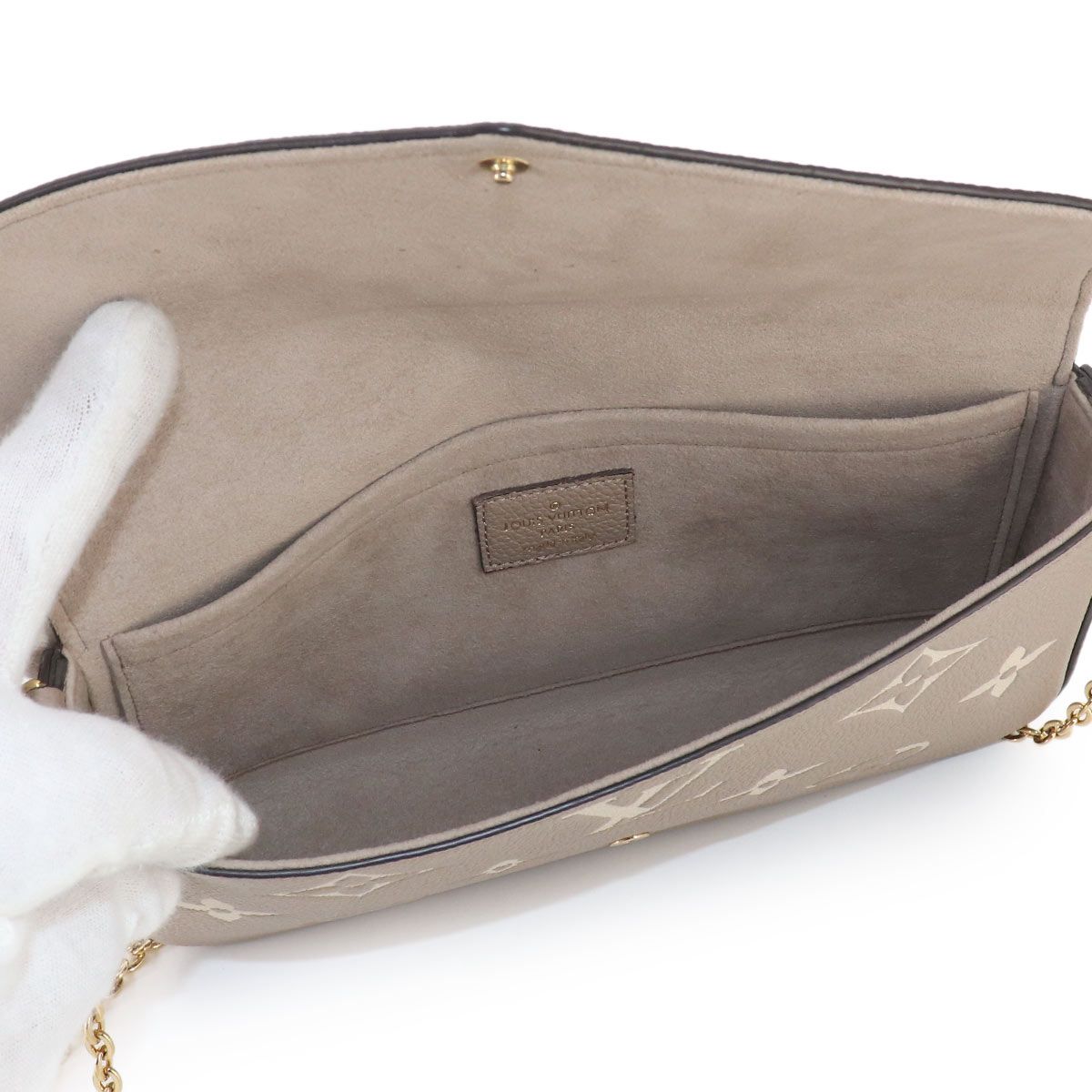 Louis Vuitton Bicolor Monogram Empreinte Pochette Felicity Chain Wallet — view 7