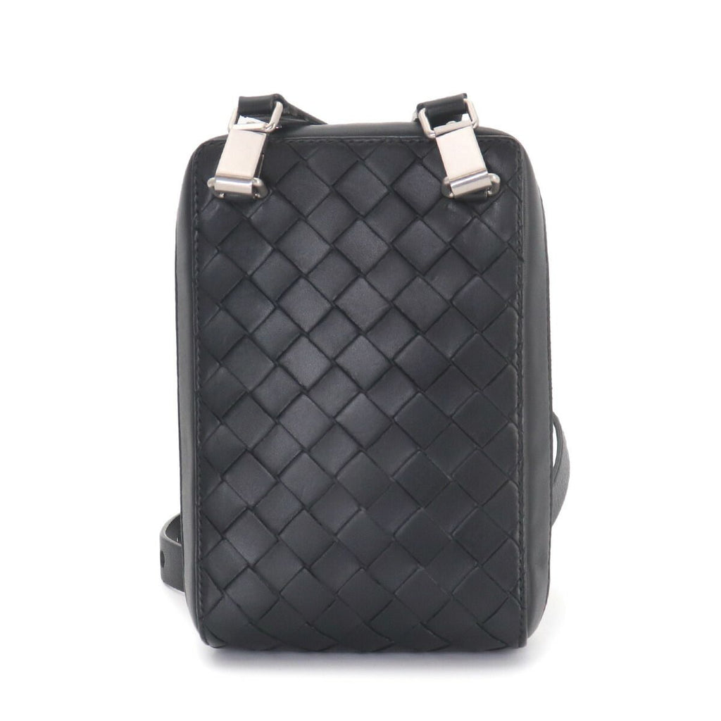Bottega Veneta Intrecciato Crossbody Shoulder Bag Leather Black — view 3