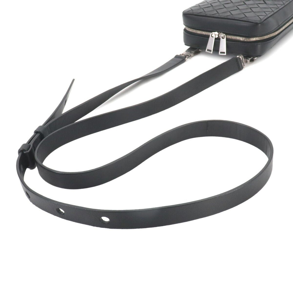 Bottega Veneta Intrecciato Crossbody Shoulder Bag Leather Black — view 6