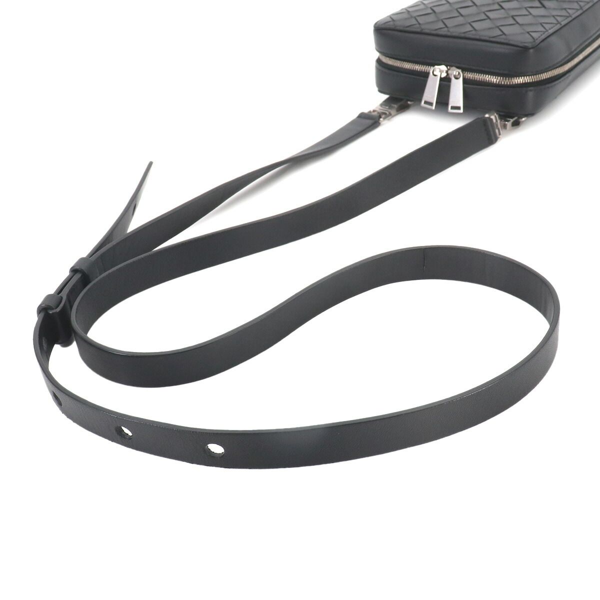 Bottega Veneta Intrecciato Crossbody Shoulder Bag Leather Black — view 6