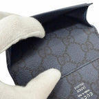 Gucci Leather Inside GG Logo All Over Pattern Card Case Business Holder Navy — view 4