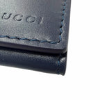 Gucci Leather Inside GG Logo All Over Pattern Card Case Business Holder Navy — view 6