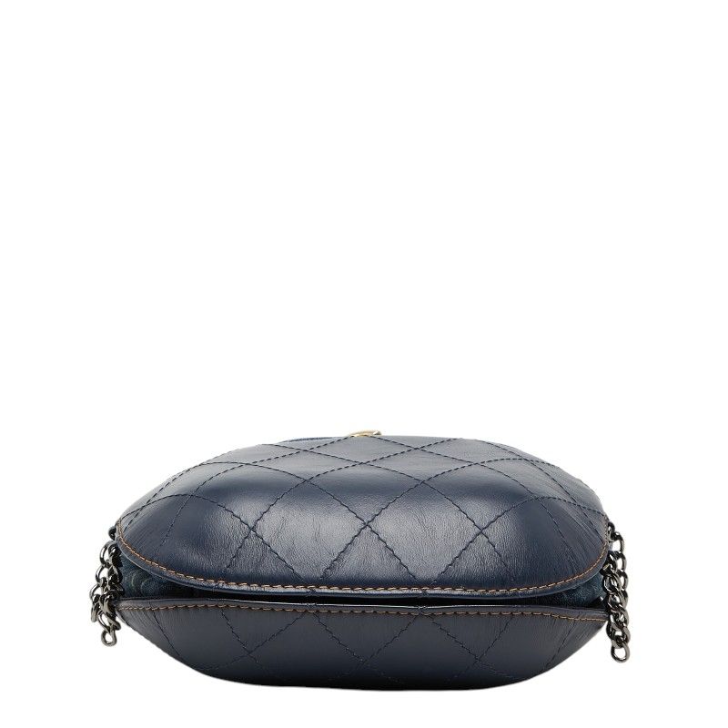 Chanel CC Logo Gabriel de Crossbody Chain Shoulder Bag Bucket Drawstring Blue — view 3