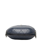 Chanel CC Logo Gabriel de Crossbody Chain Shoulder Bag Bucket Drawstring Blue — view 3