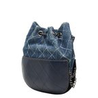 Chanel CC Logo Gabriel de Crossbody Chain Shoulder Bag Bucket Drawstring Blue — view 2