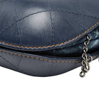 Chanel CC Logo Gabriel de Crossbody Chain Shoulder Bag Bucket Drawstring Blue — view 4