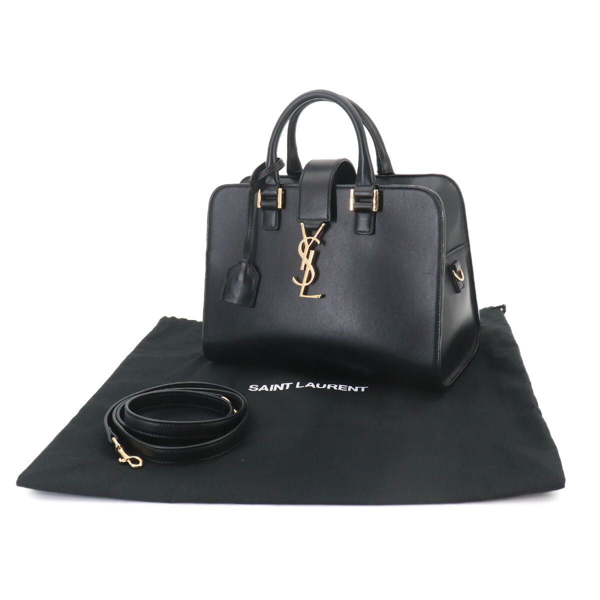 Saint Laurent Baby Cabas 2-Way Bag Leather Black — view 2