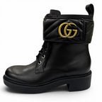 Gucci GG Marmont Leather Short Boots Black Gold 35 Boxes — view 5