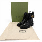 Gucci GG Marmont Leather Short Boots Black Gold 35 Boxes — view 2