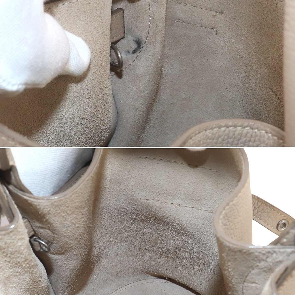 Celine Big Bag Nano Bucket Hand Bag Leather Beige Silver — view 9