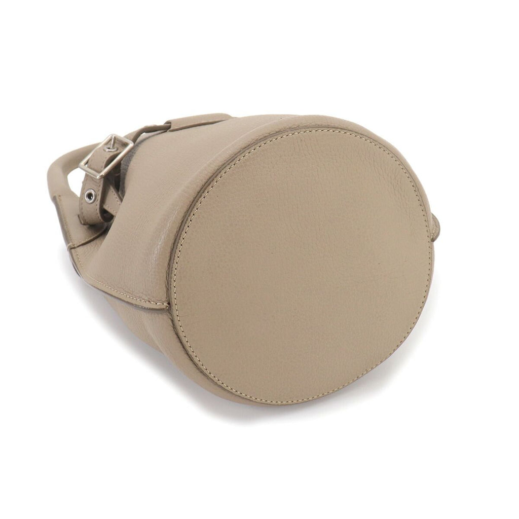 Celine Big Bag Nano Bucket Hand Bag Leather Beige Silver — view 4